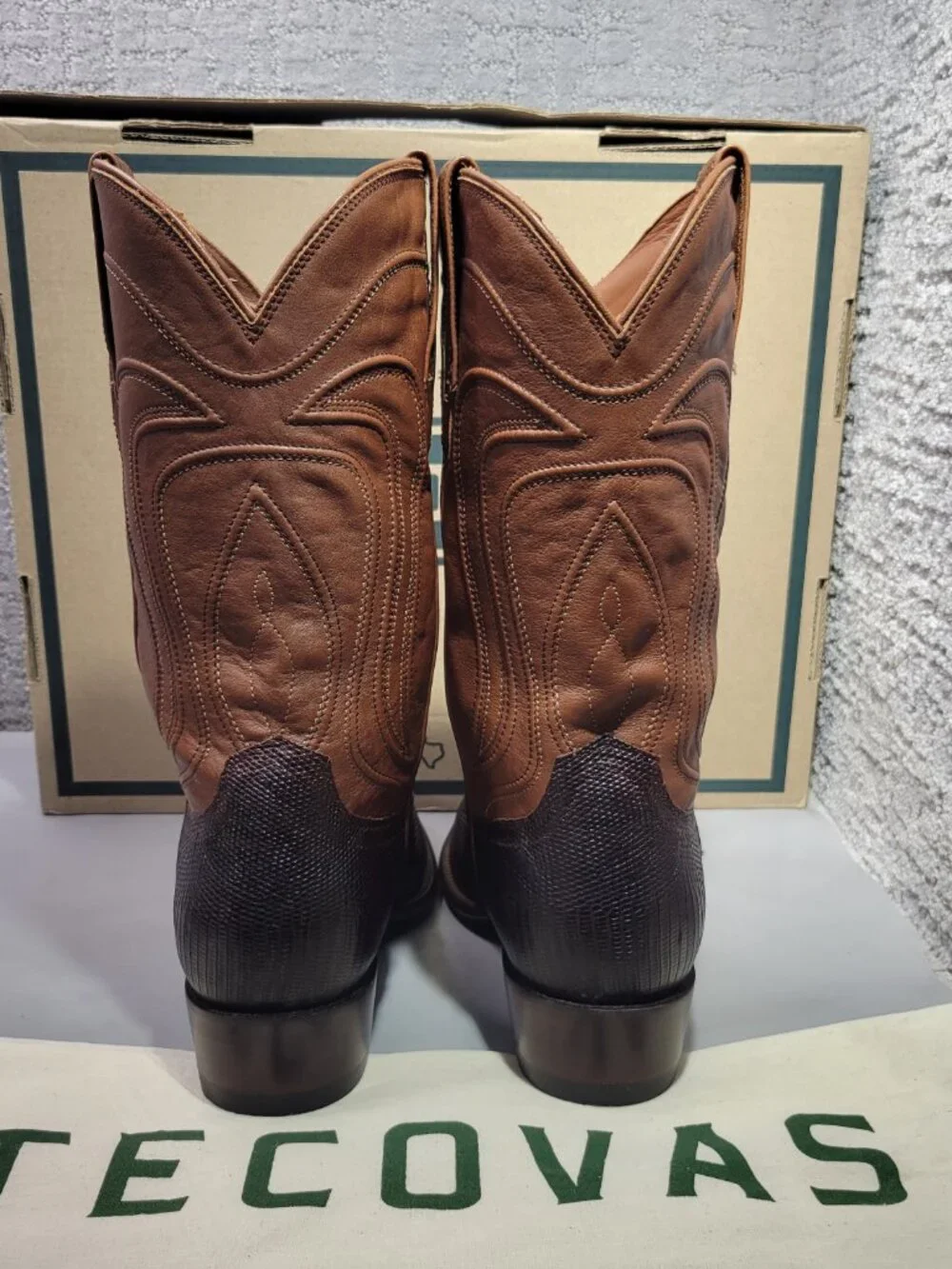 Tecovas The Nolan Men's Size US 9.5 EE Whiskey Lizard Cowboy Boots. - Picture 4 of 12